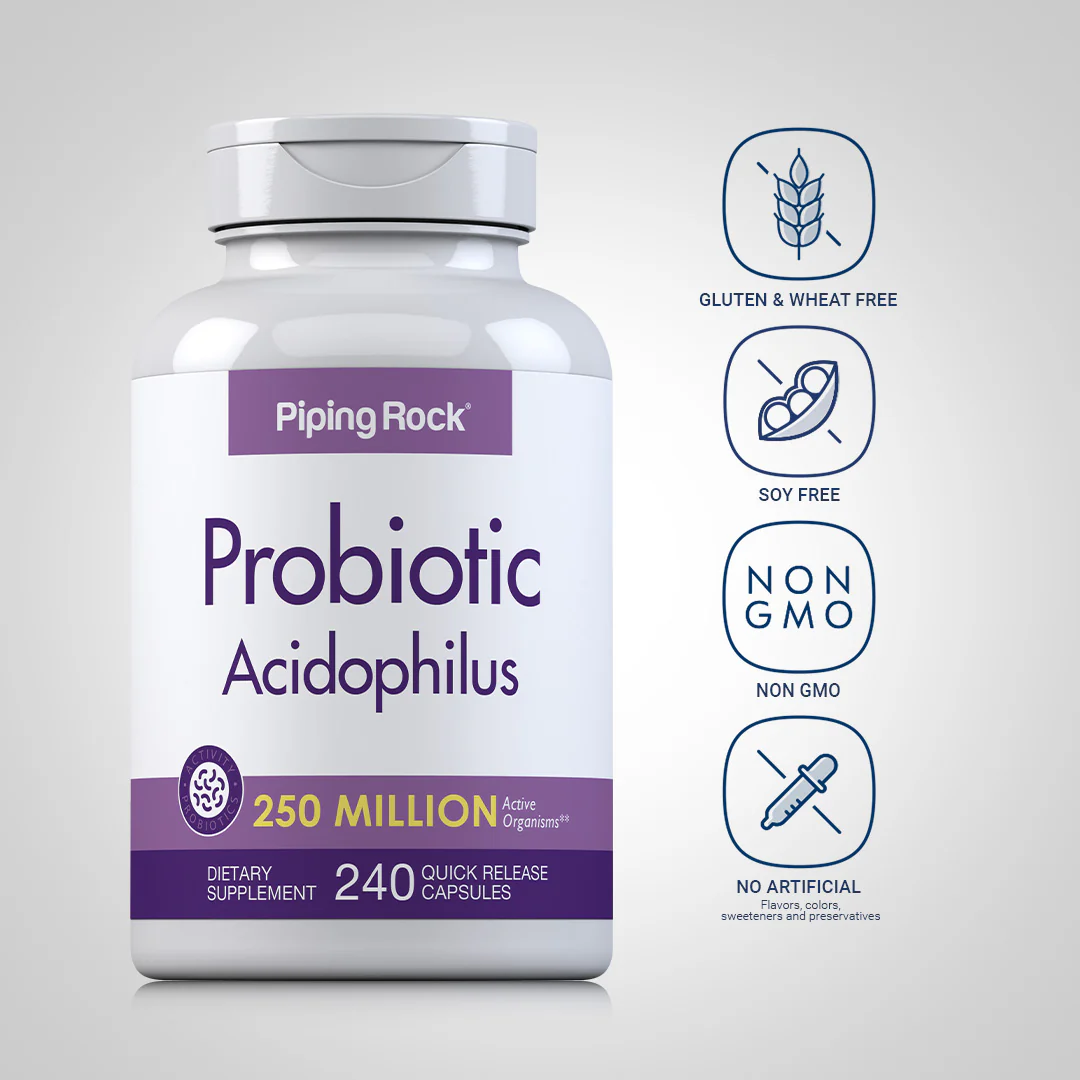Probiotic Acidophilus 250 Million Organisms, 240 Quick Release Capsules, 2  Bottles - Image 5