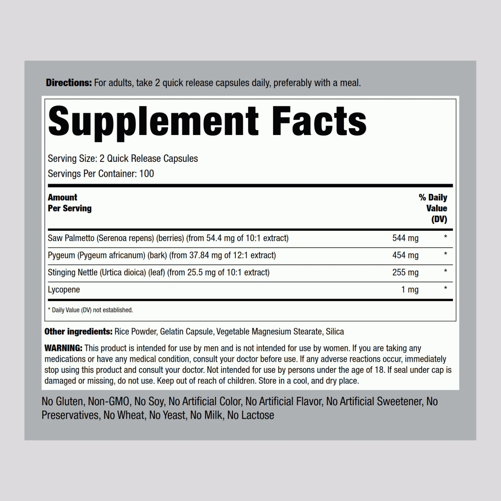 ProstAid Herbal Complex, 200 Quick Release Capsules - Image 2