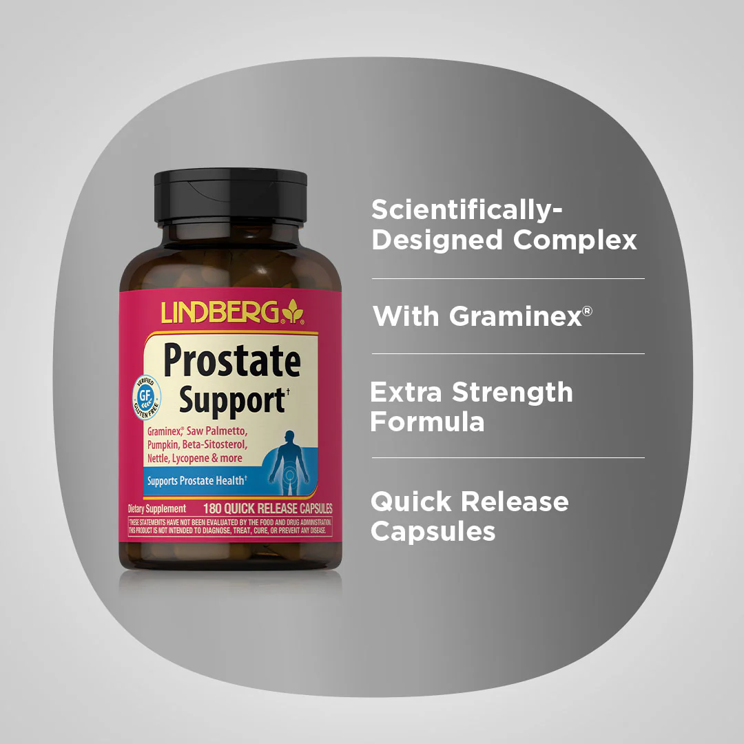 Prostate Support with Graminex, 180 Quick Release Capsules, 2  Bottles - Image 3