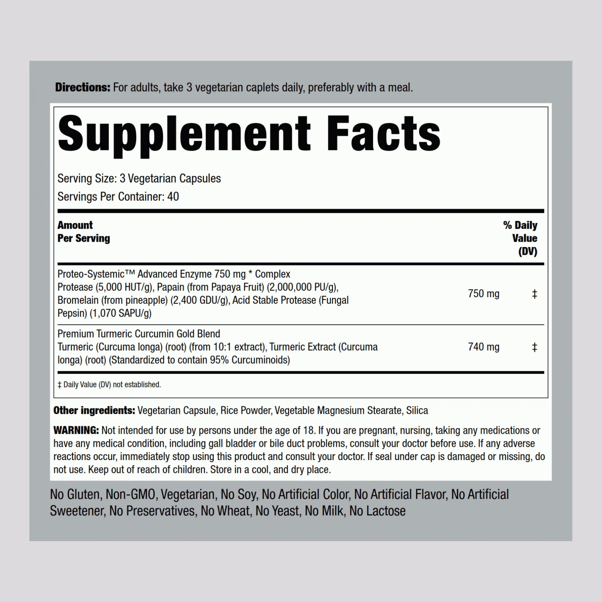 Proteolytic Enzymes, 120 Vegetarian Capsules - Image 2