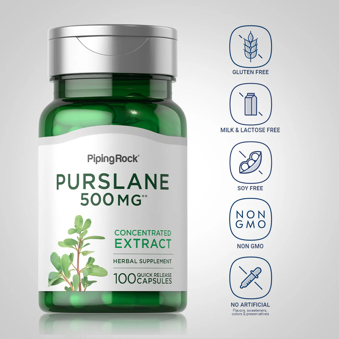 Purslane, 500 mg, 100 Quick Release Capsules - Image 6