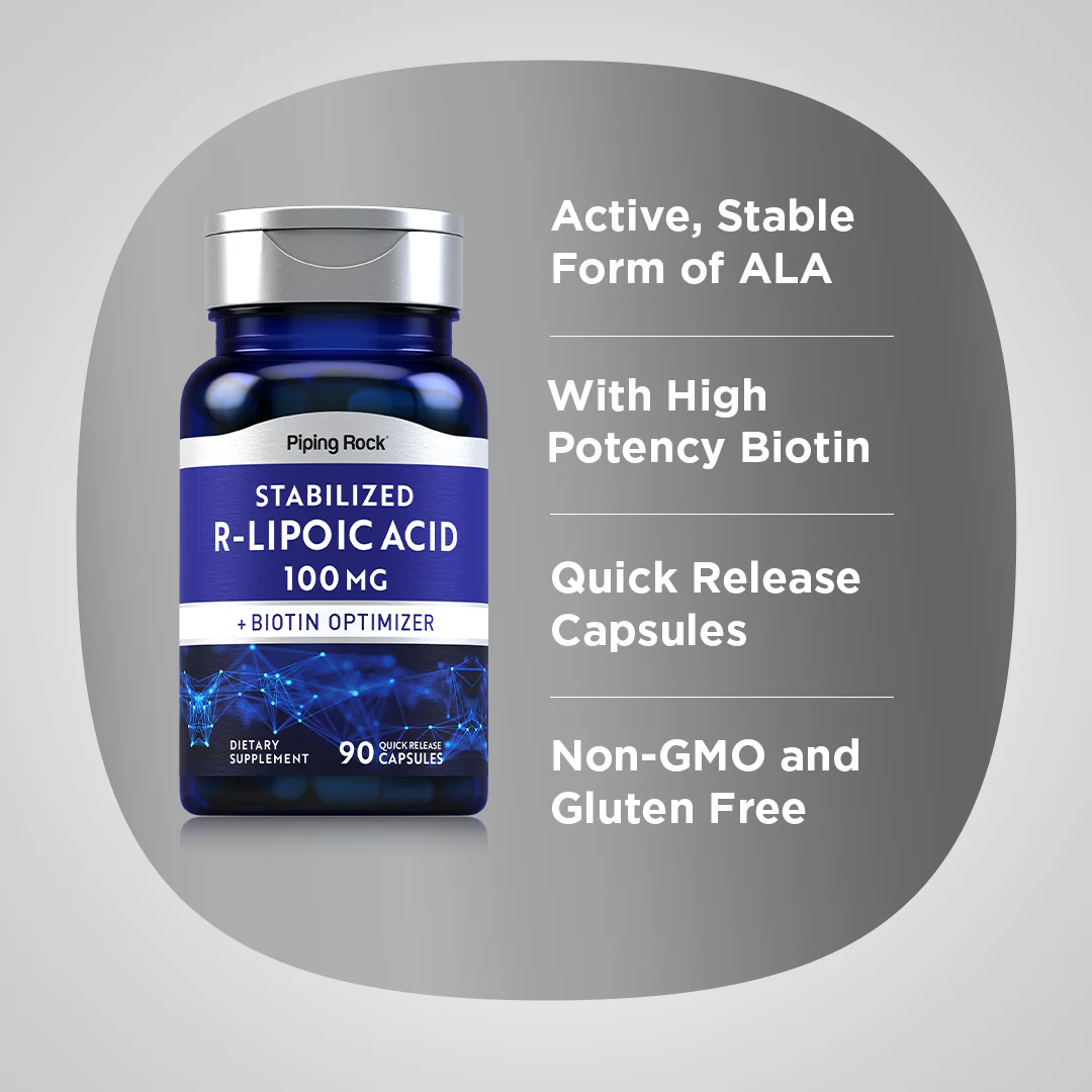 R-Fraction Alpha Lipoic Acid (Stabilized), 100 mg, 90 Quick Release Capsules - Image 5