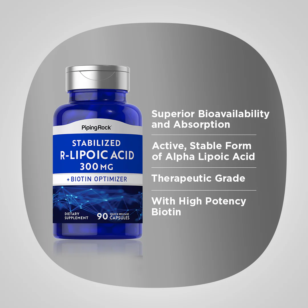 R-Fraction Alpha Lipoic Acid (Stabilized), 300 mg, 90 Quick Release Capsules - Image 4