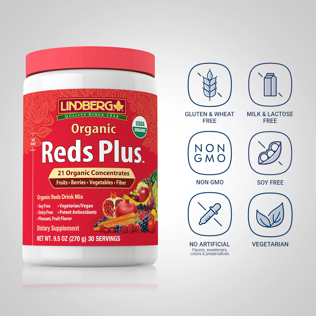Reds Plus Organic Powder, 9.5 oz (270 g) Bottle - Image 4
