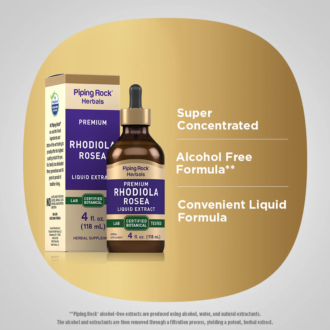 Rhodiola Liquid Extract Alcohol Free, 4 fl oz (118 mL) Dropper Bottle - Image 3