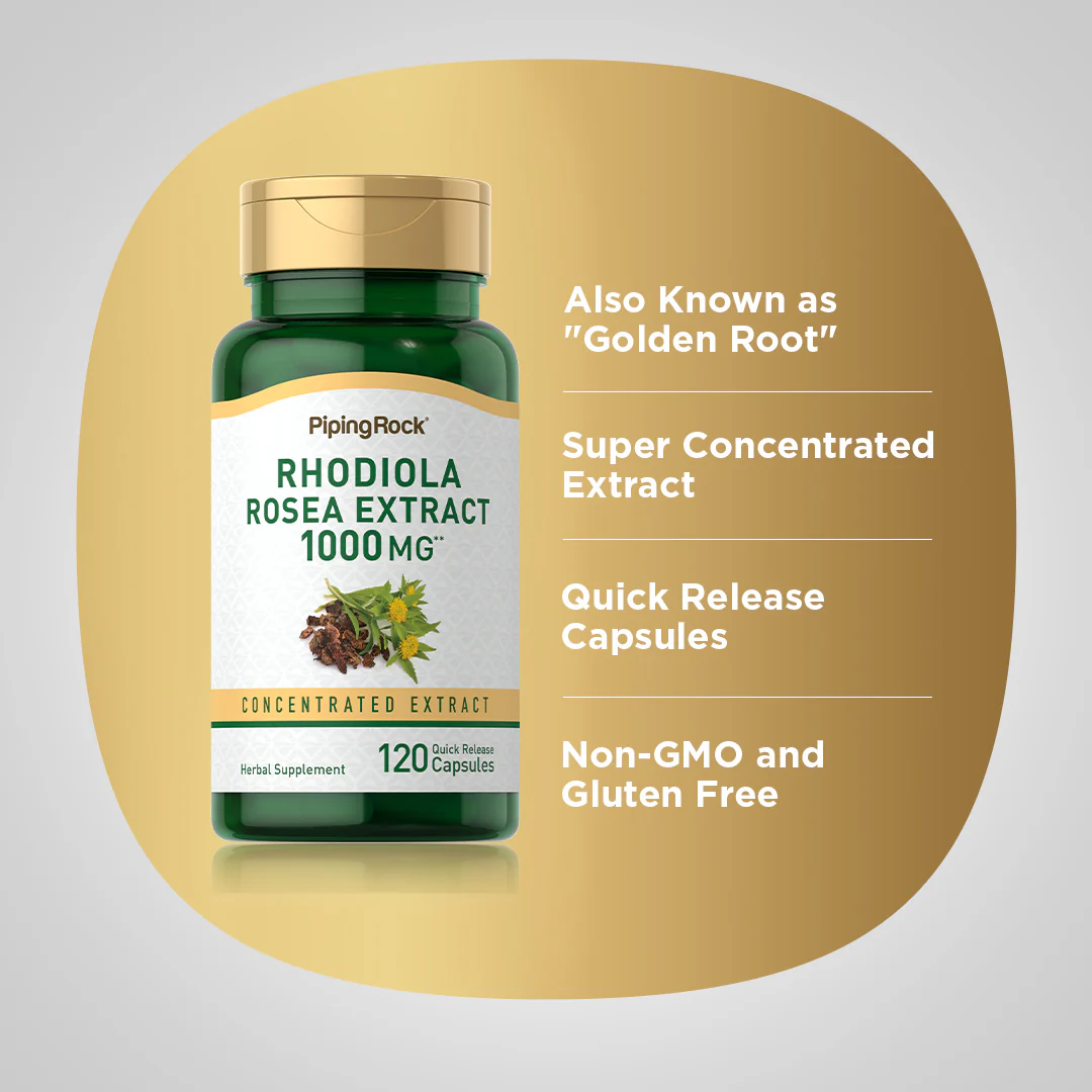 Rhodiola Rosea, 1000 mg, 120 Quick Release Capsules, 2  Bottles - Image 4