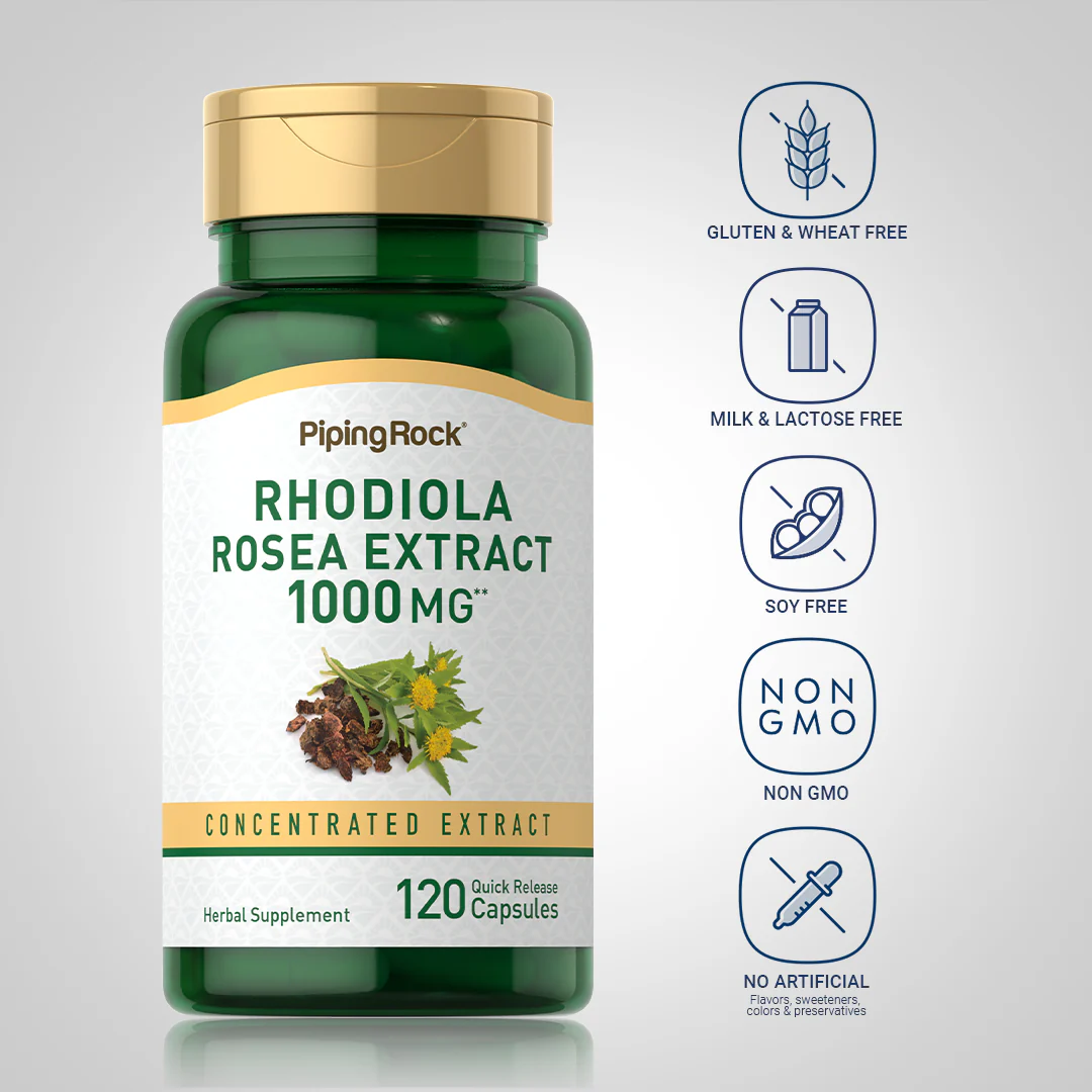 Rhodiola Rosea, 1000 mg, 120 Quick Release Capsules, 2  Bottles - Image 5