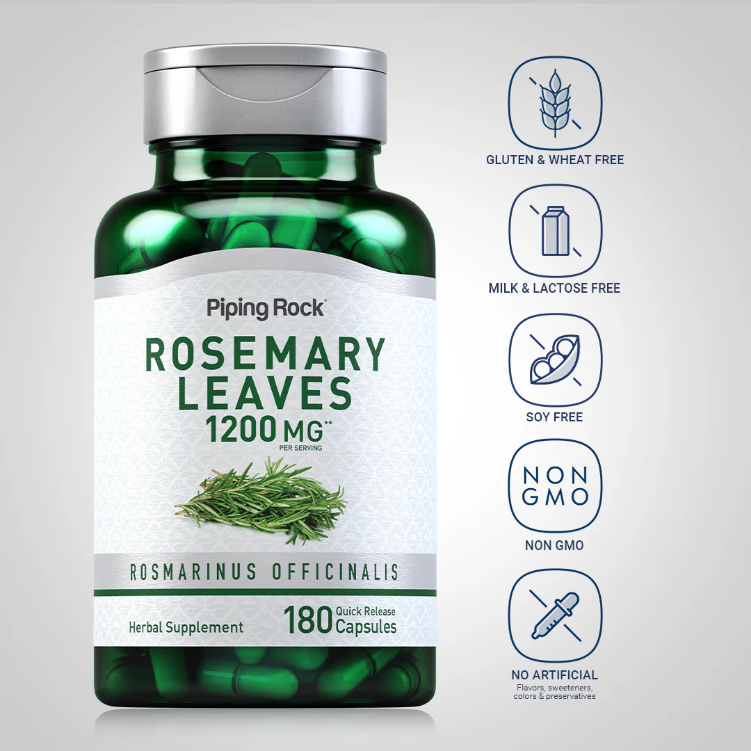 Rosemary, 1200 mg (per serving), 180 Quick Release Capsules, 2  Bottles - Image 5
