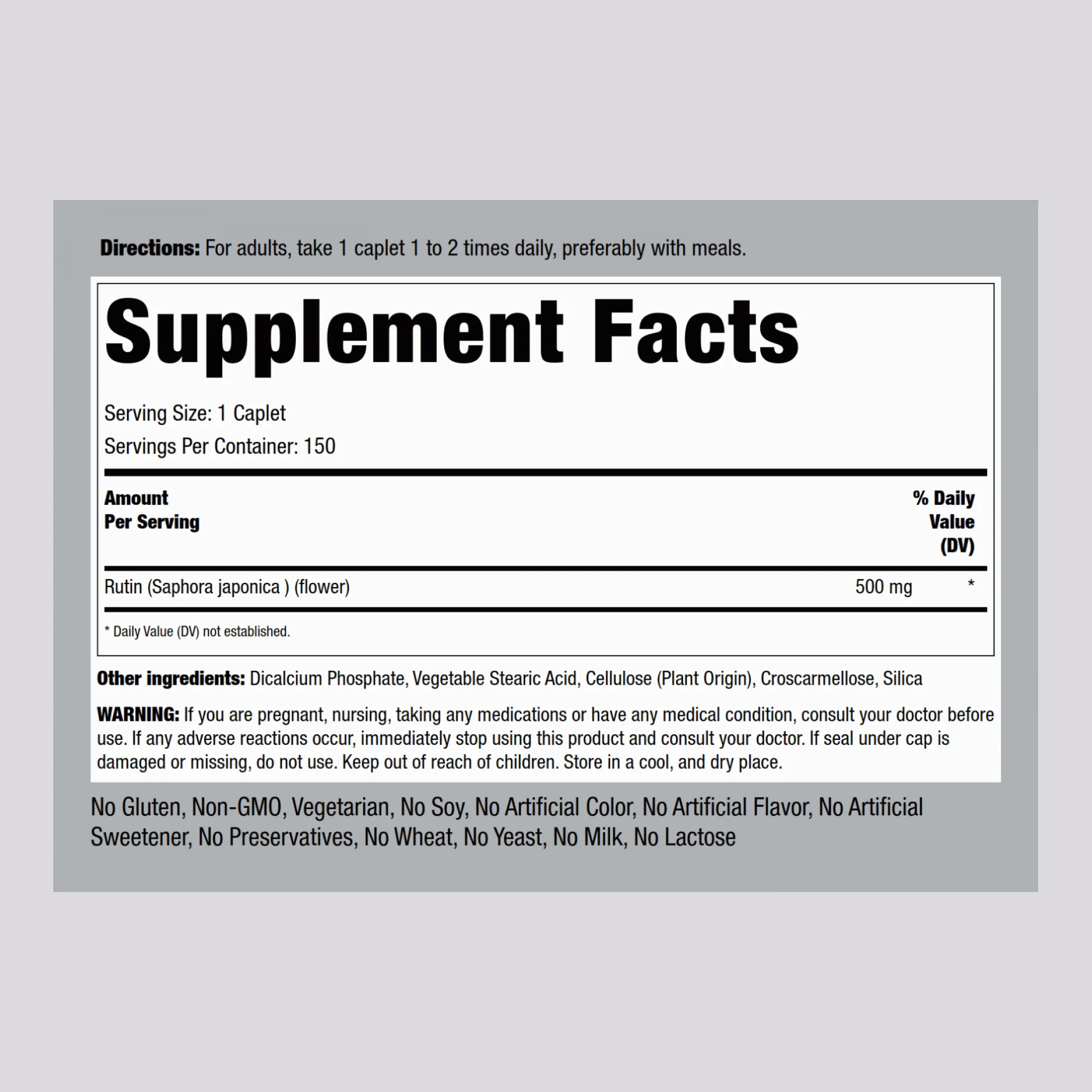 Rutin, 500 mg, 150 Tablets, 2  Bottles - Image 2