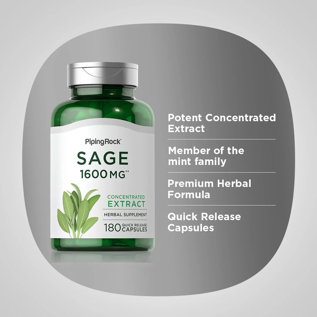 Sage, 1600 mg, 180 Quick Release Capsules - Image 4