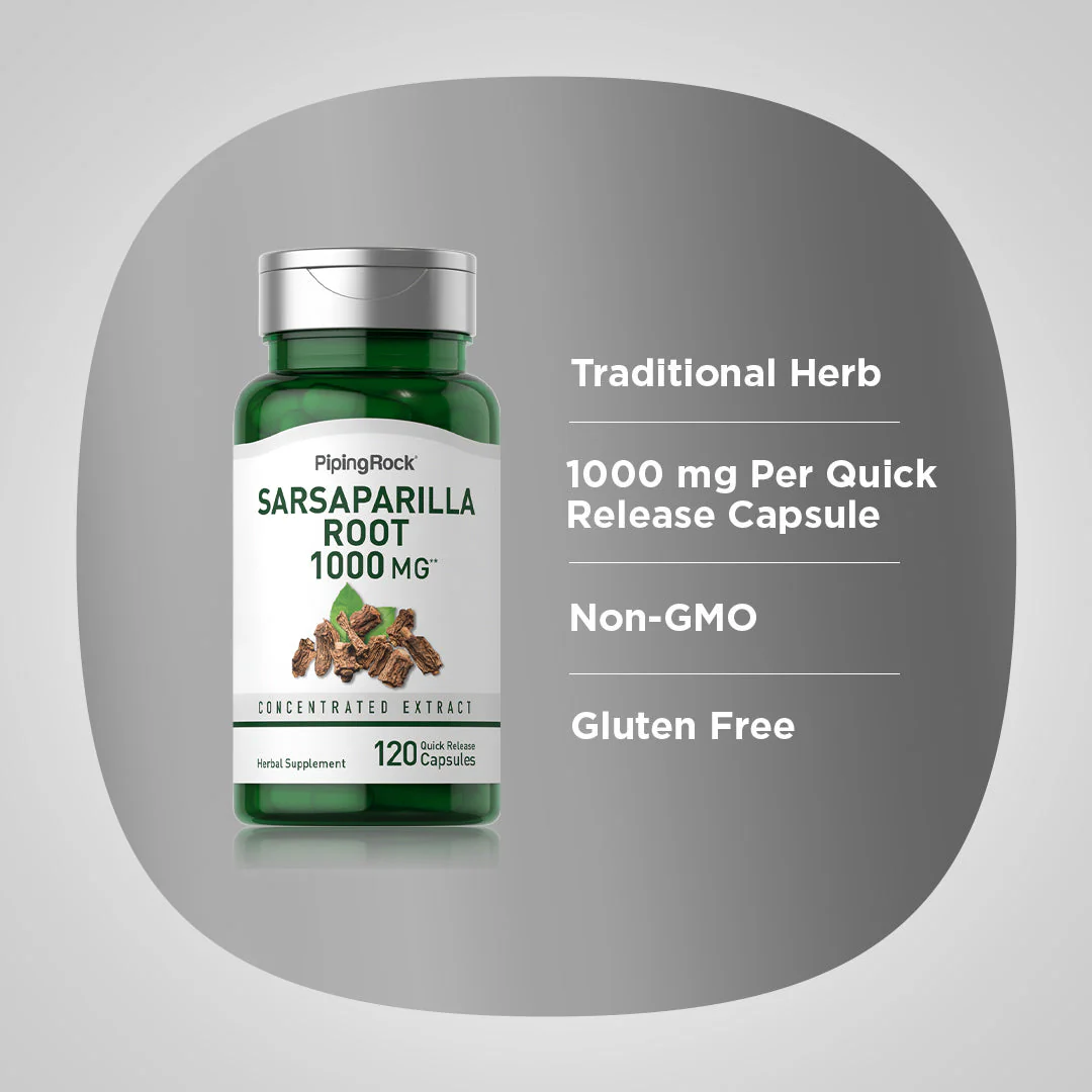 Sarsaparilla Root, 1000 mg, 120 Quick Release Capsules, 2  Bottles - Image 5
