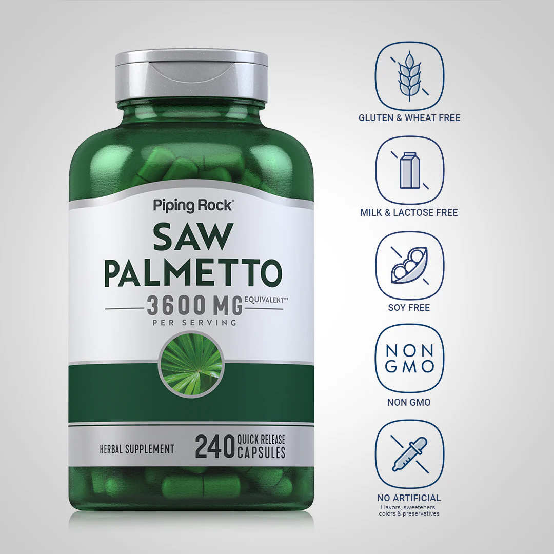 Saw Palmetto, 3600 mg (per serving), 240 Quick Release Capsules - Image 4