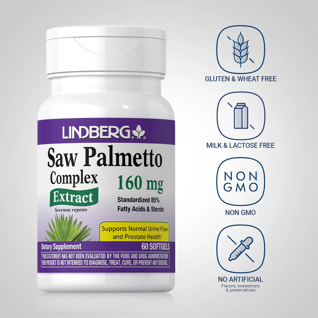 Saw Palmetto Complex Standardized Extract, 160 mg, 60 Softgels - Image 4
