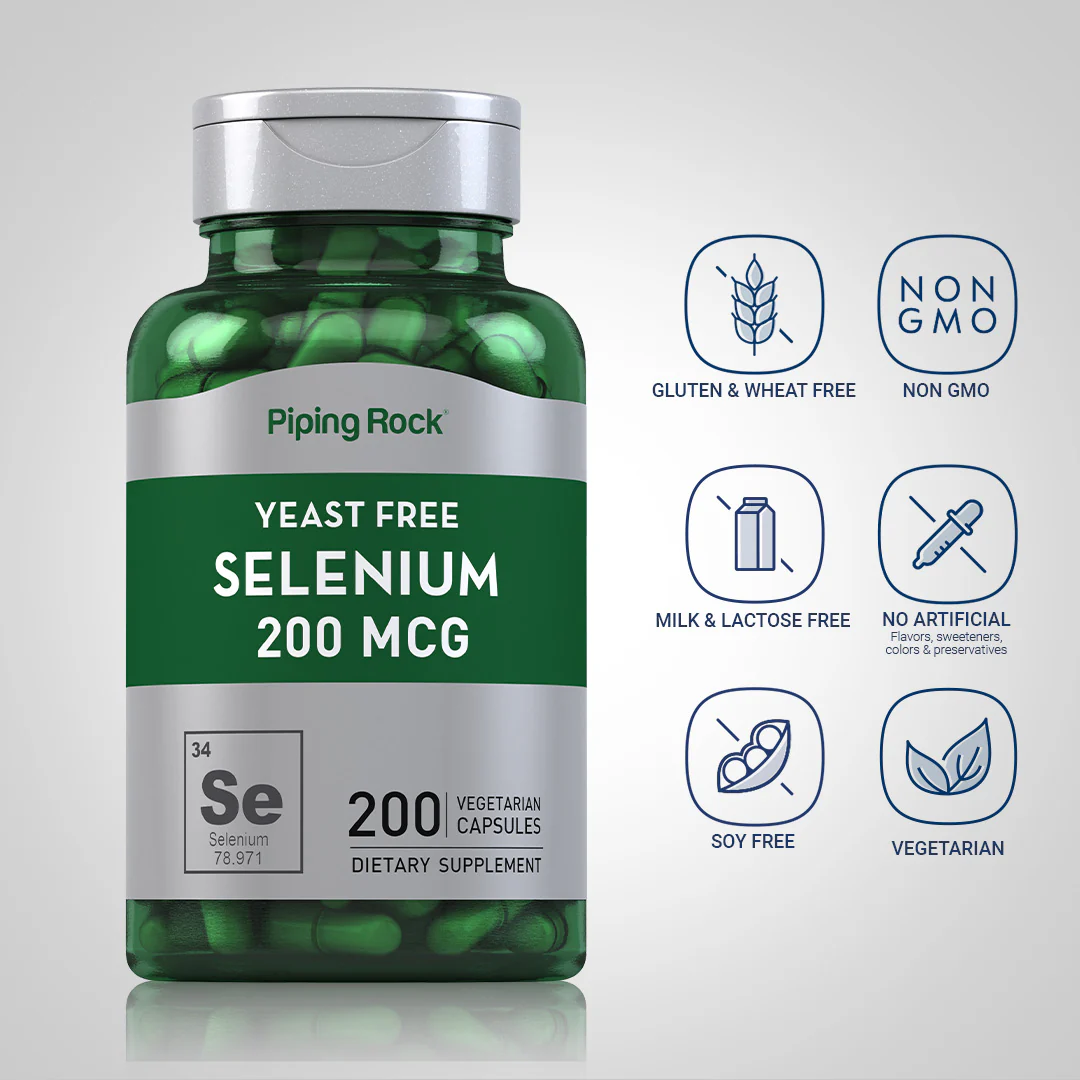 Selenium (Yeast Free), 200 mcg, 200 Vegetarian Capsules - Image 5