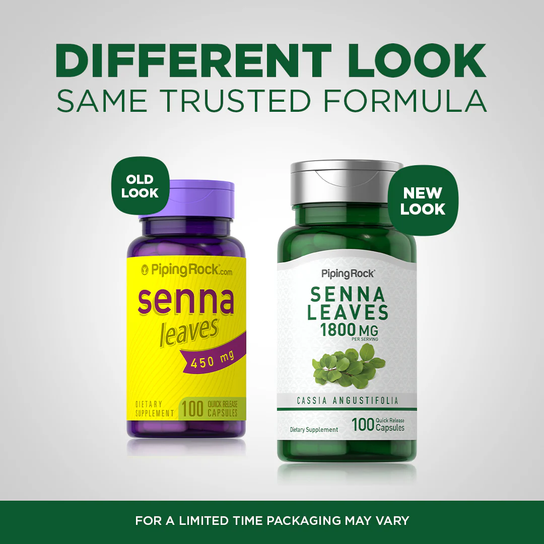 Senna Leaves, 1800 mg (per serving), 100 Quick Release Capsules - Image 4