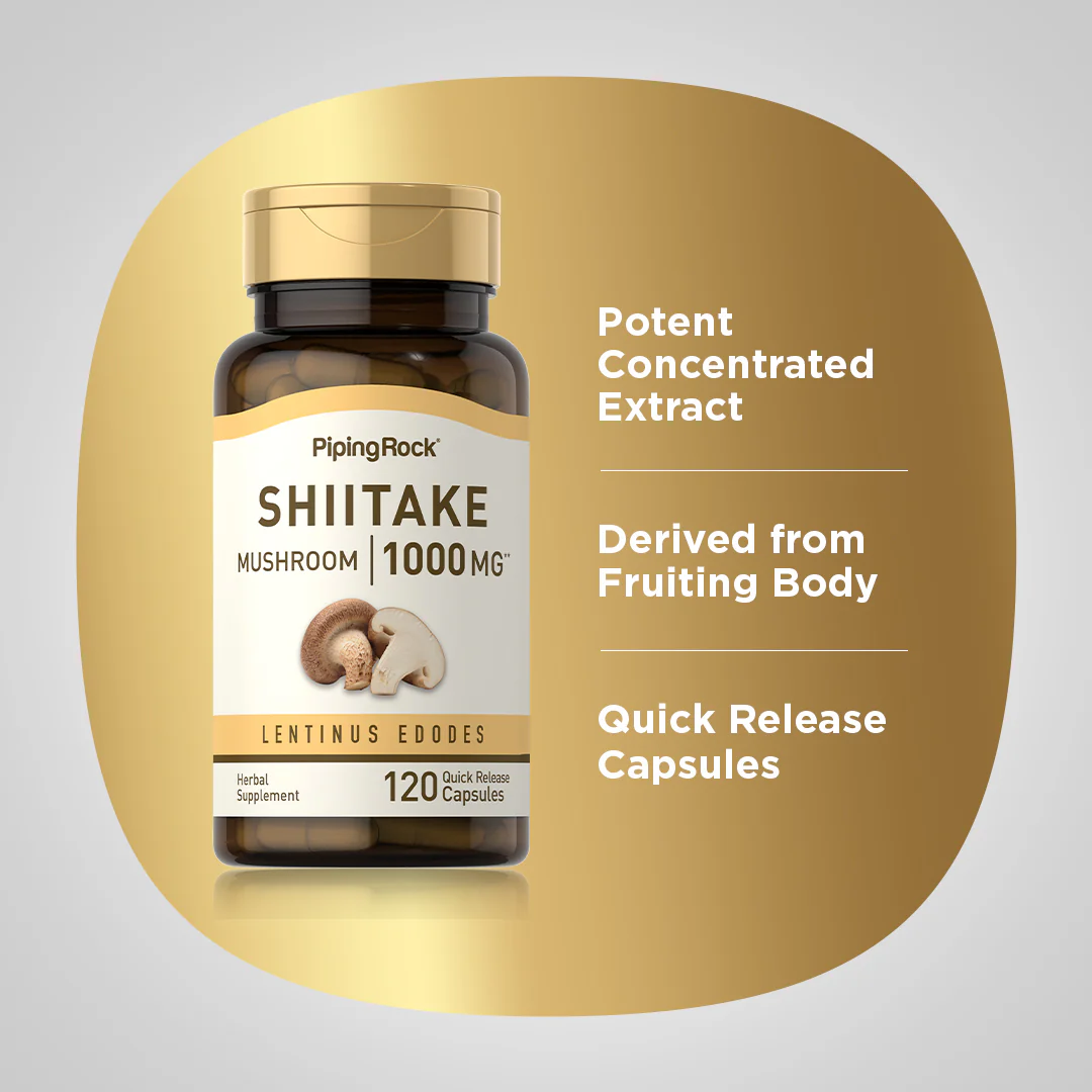Shiitake Mushroom, 1000 mg, 120 Quick Release Capsules - Image 4