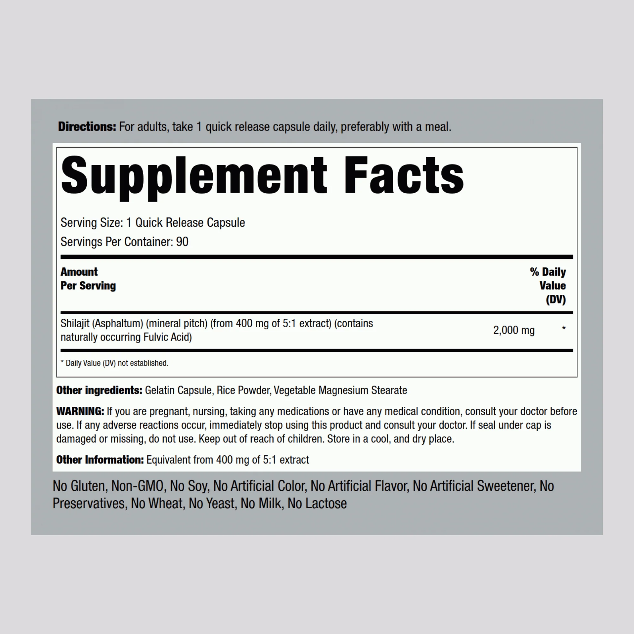 Shilajit Extract, 2000 mg, 90 Quick Release Capsules, 2  Bottles - Image 2