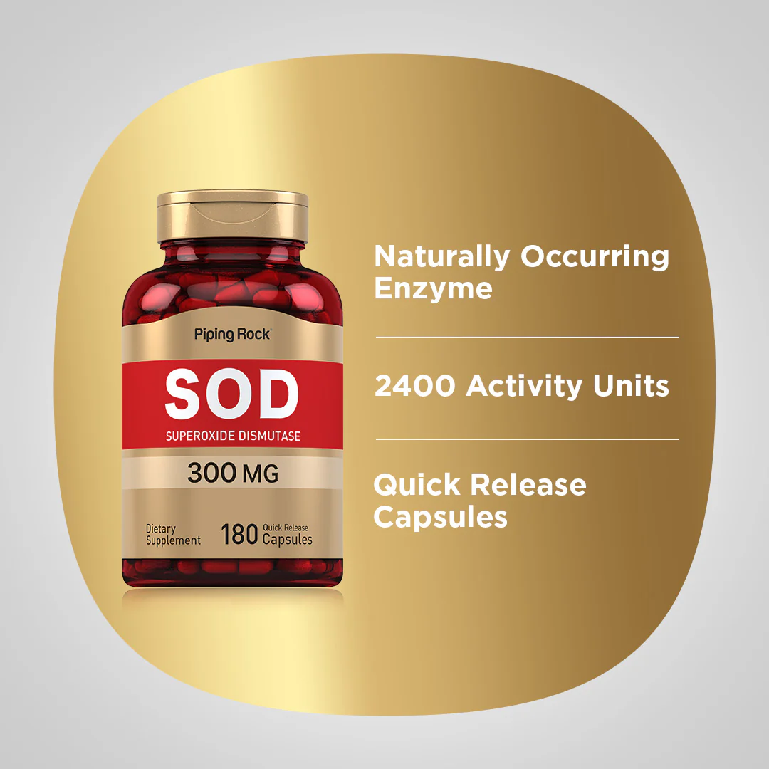 SOD Superoxide Dismutase 2400 Units, 300 mg, 180 Quick Release Capsules - Image 3