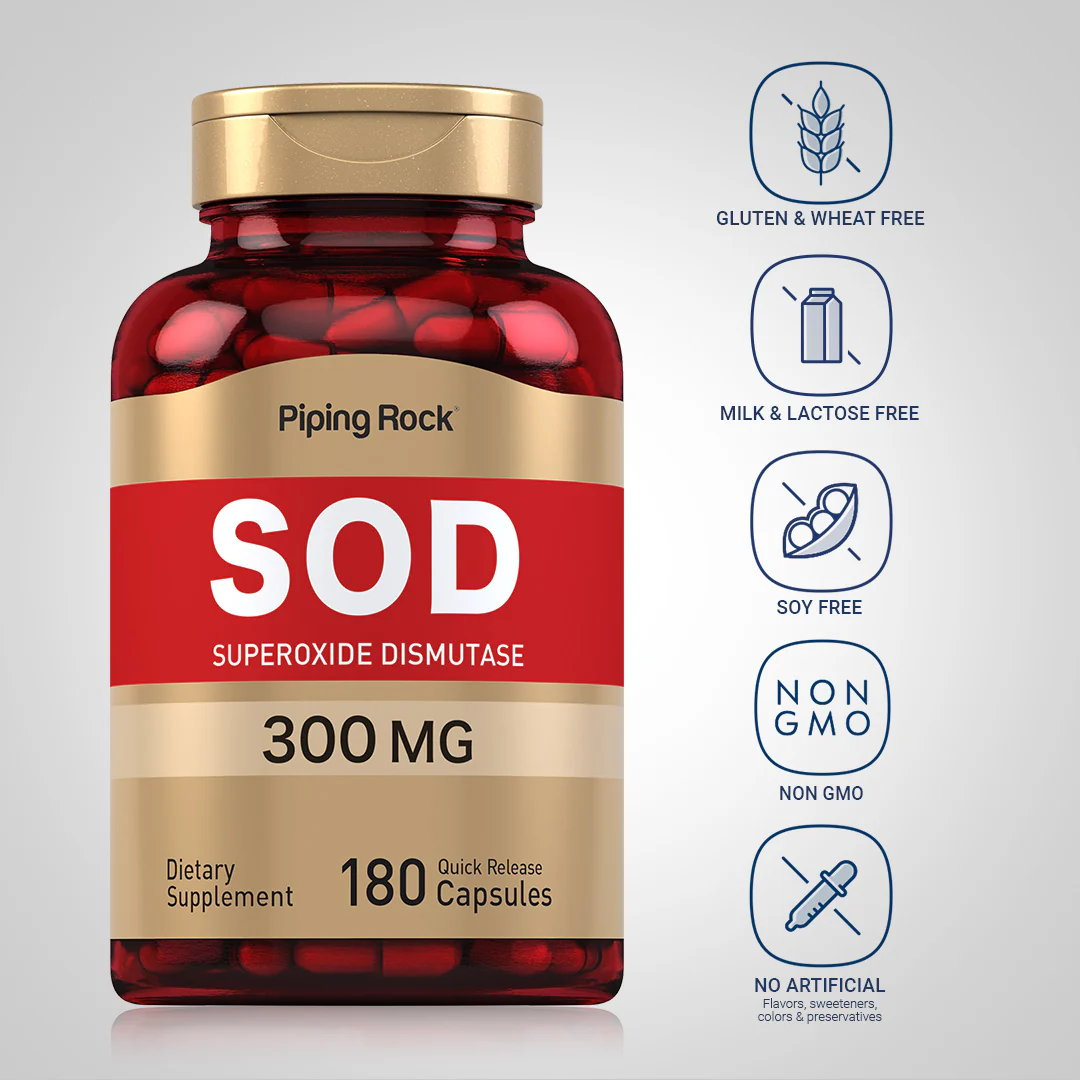 SOD Superoxide Dismutase 2400 Units, 300 mg, 180 Quick Release Capsules, 2  Bottles - Image 4