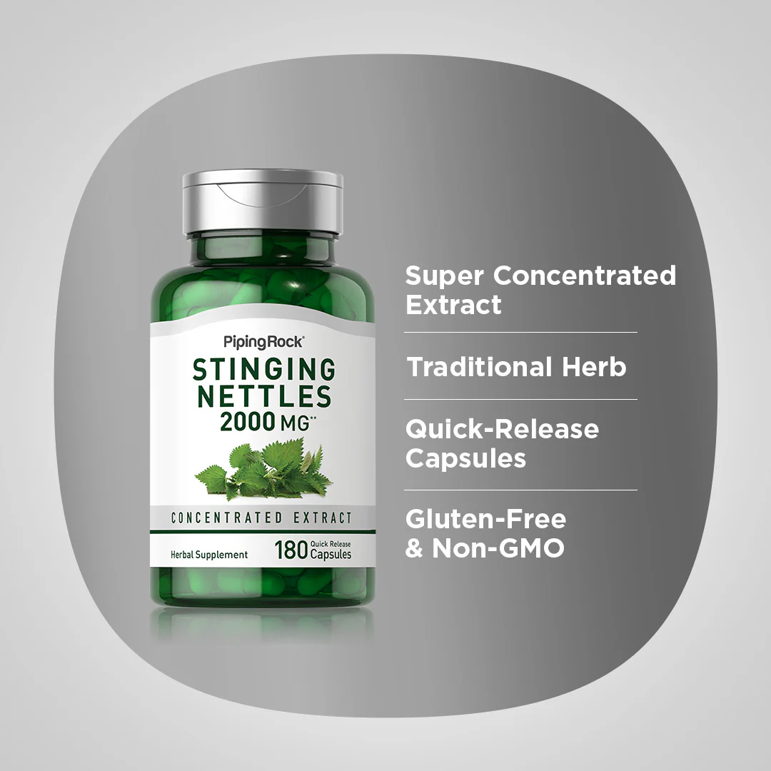 Stinging Nettles, 2000 mg, 180 Quick Release Capsules, 2  Bottles - Image 4