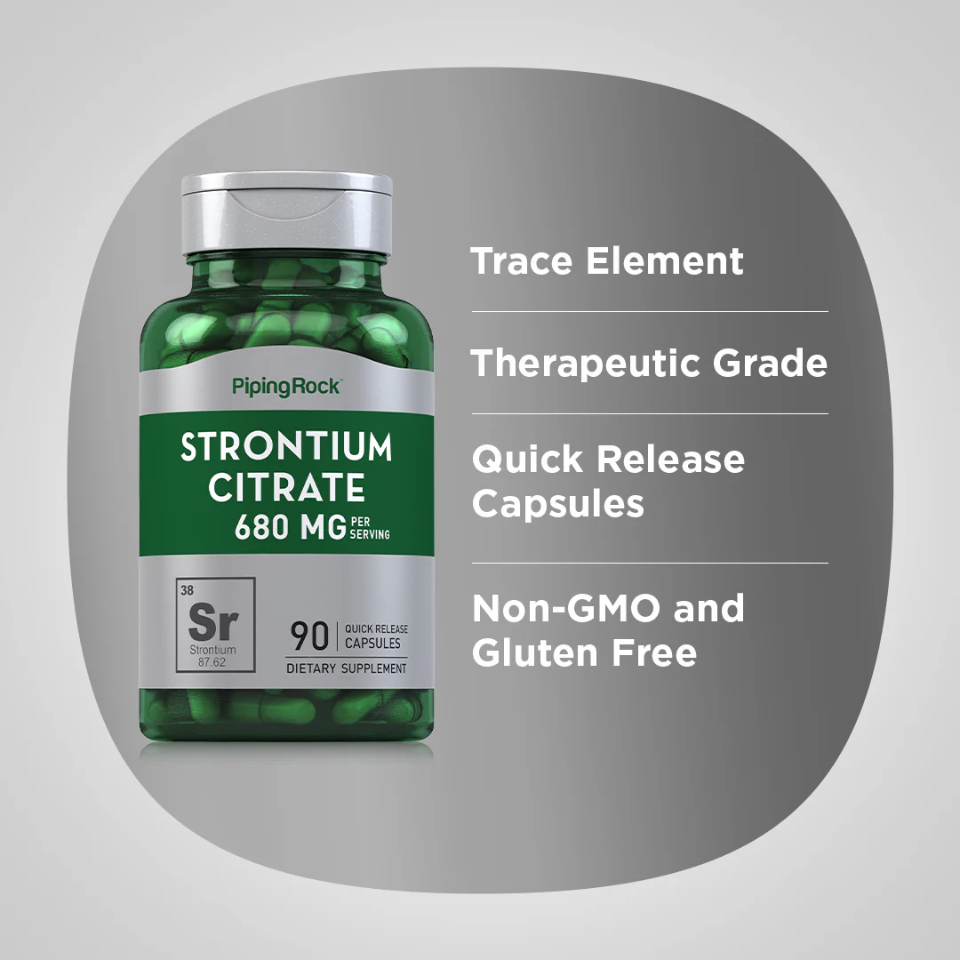 Strontium Citrate, 680 mg (per serving), 90 Quick Release Capsules - Image 4