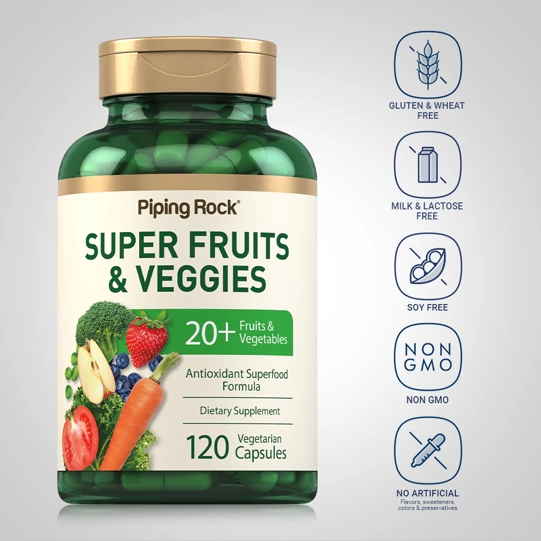 Super Fruits and Veggies, 120 Vegetarian Capsules - Image 4