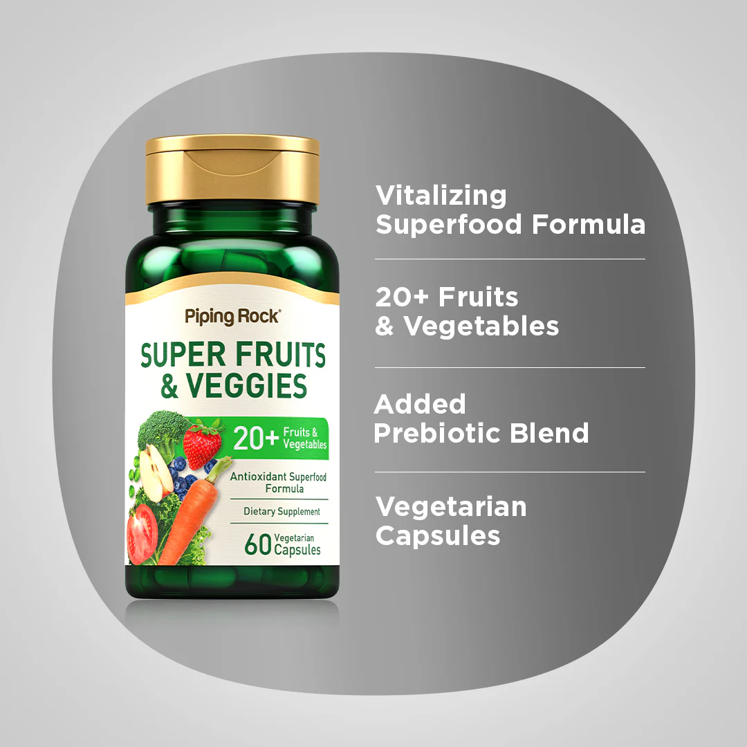 Super Fruits and Veggies, 60 Vegetarian Capsules - Image 4