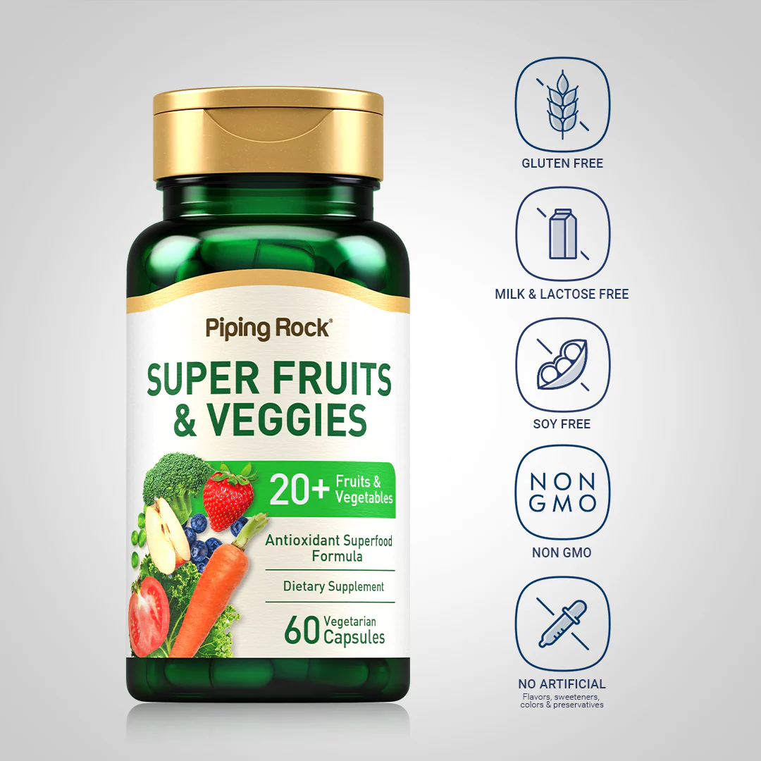 Super Fruits and Veggies, 60 Vegetarian Capsules - Image 5