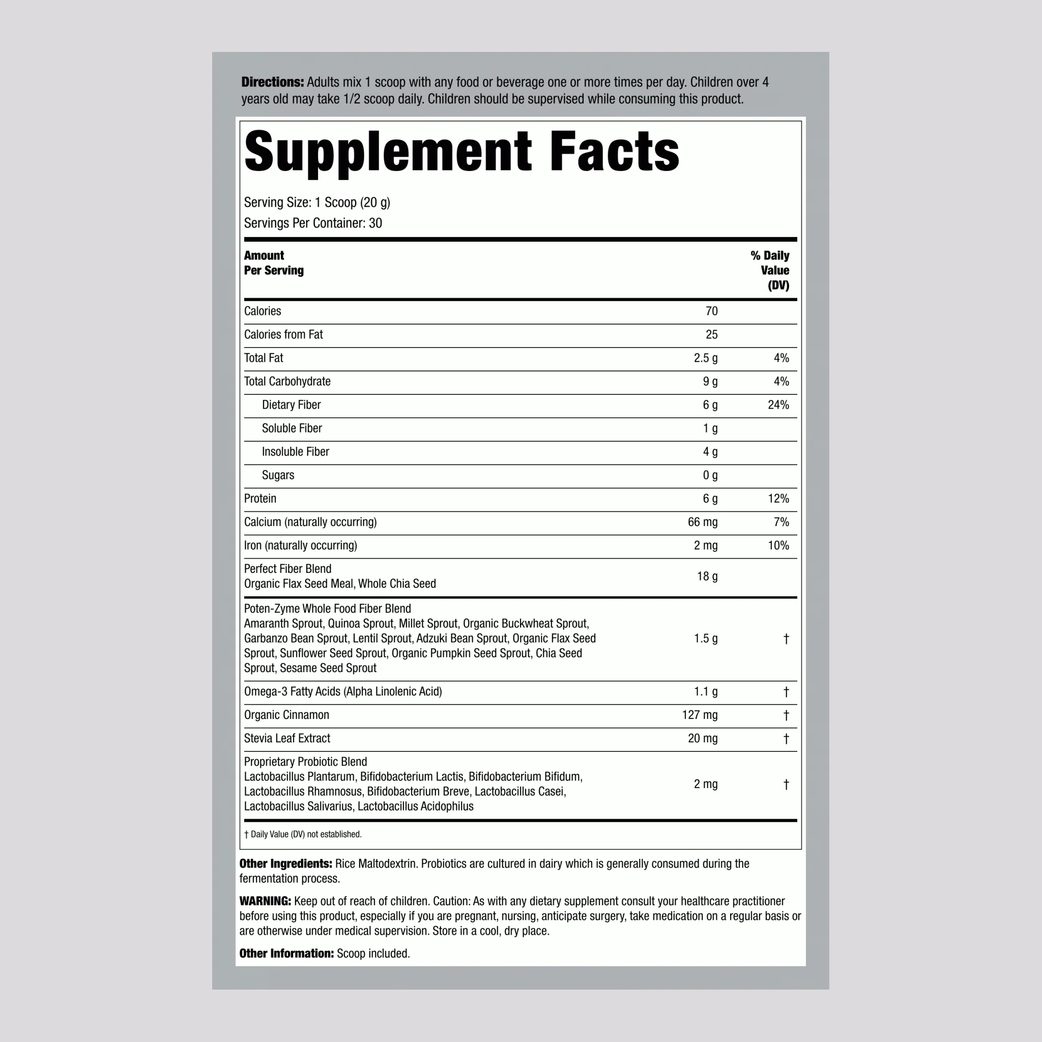 Super Seed Powder, 1 lb 5 oz (600 g) Bottle - Image 2