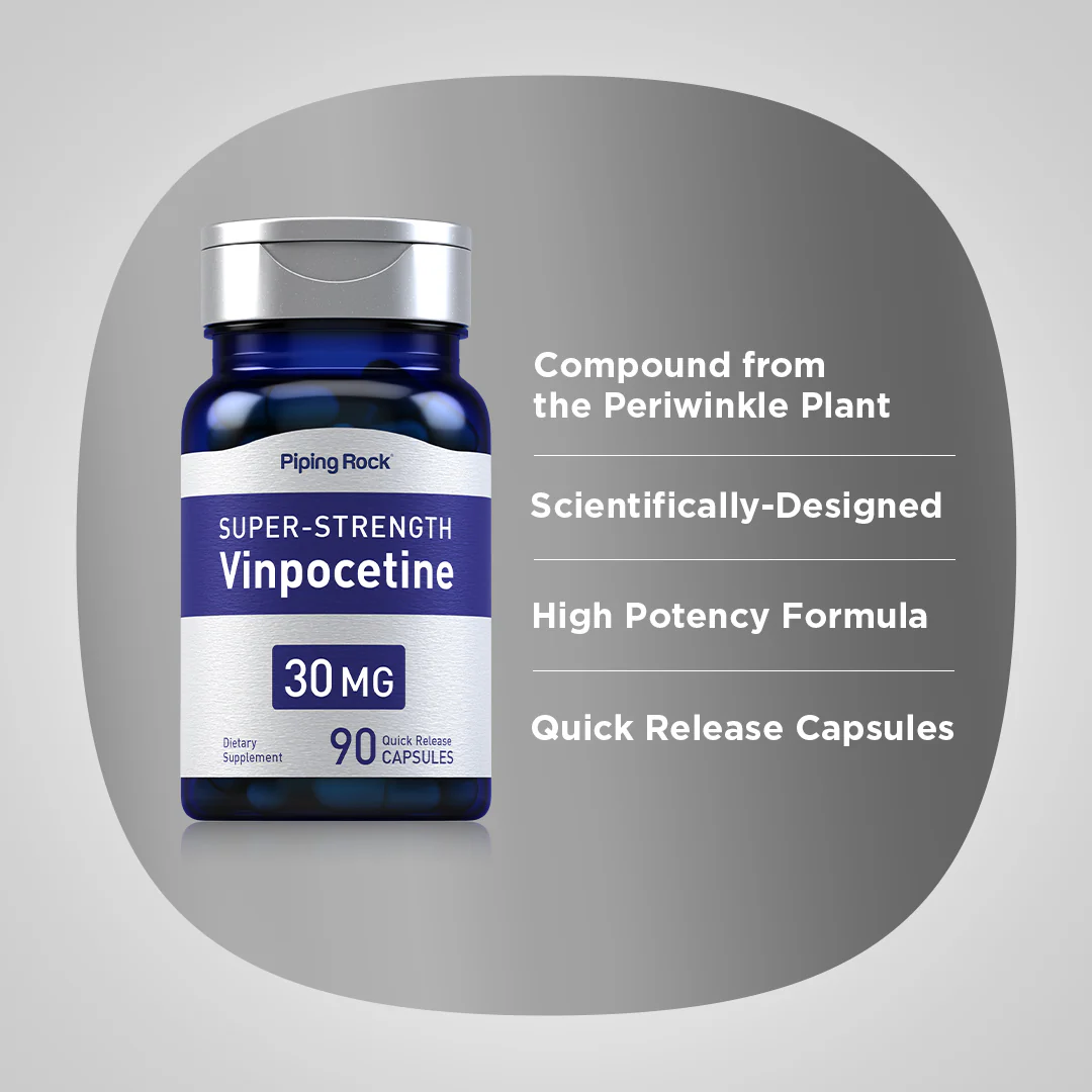 Super-Strength Vinpocetine, 30 mg, 90 Quick Release Capsules, 2  Bottles - Image 6