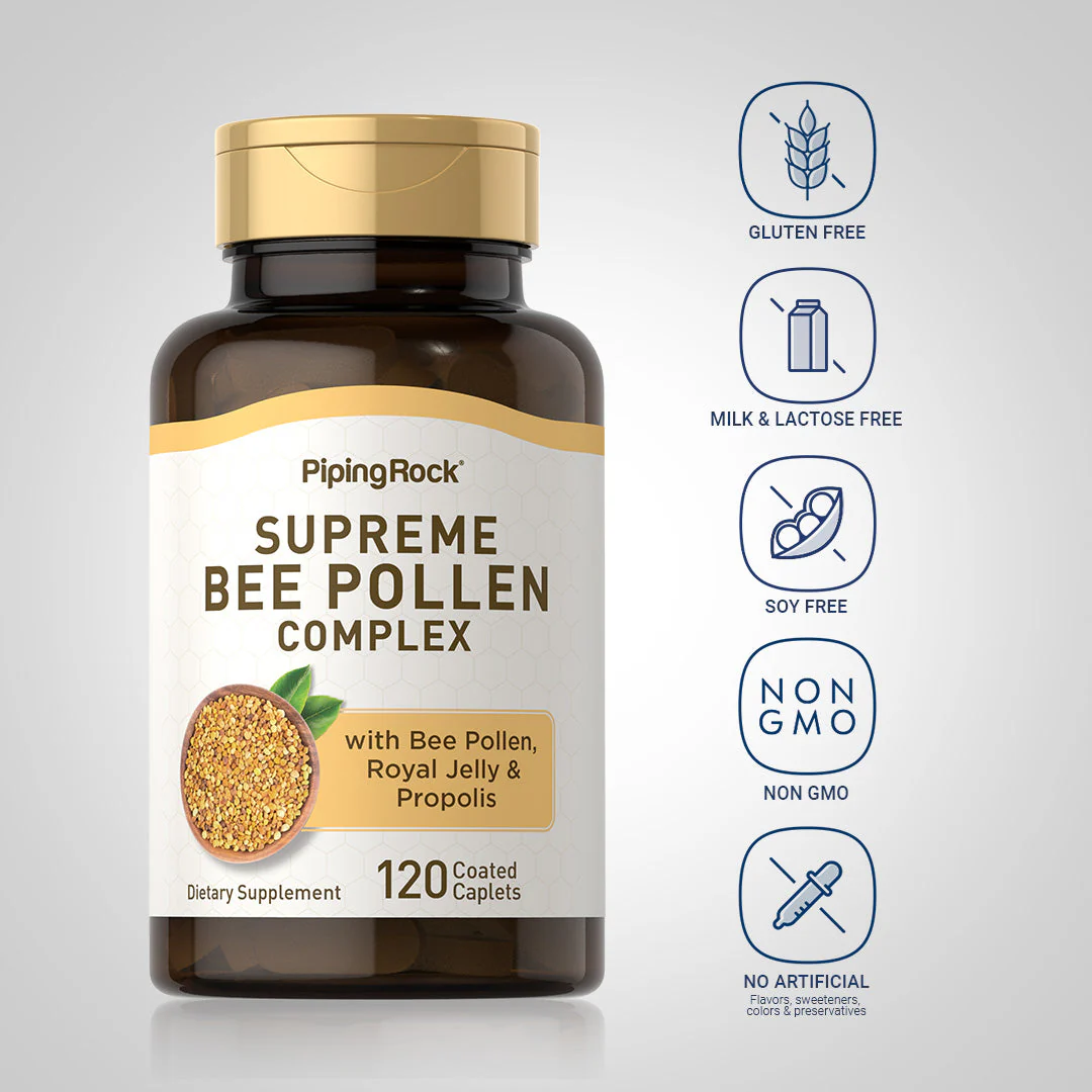 Supreme Bee Pollen Complex, 120 Coated Caplets, 2  Bottles - Image 5
