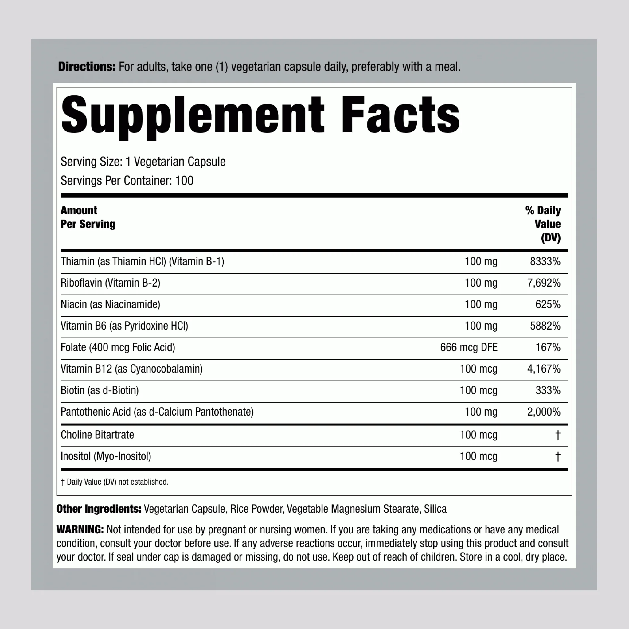 Supreme Stress B, 100 Vegetarian Capsules - Image 2