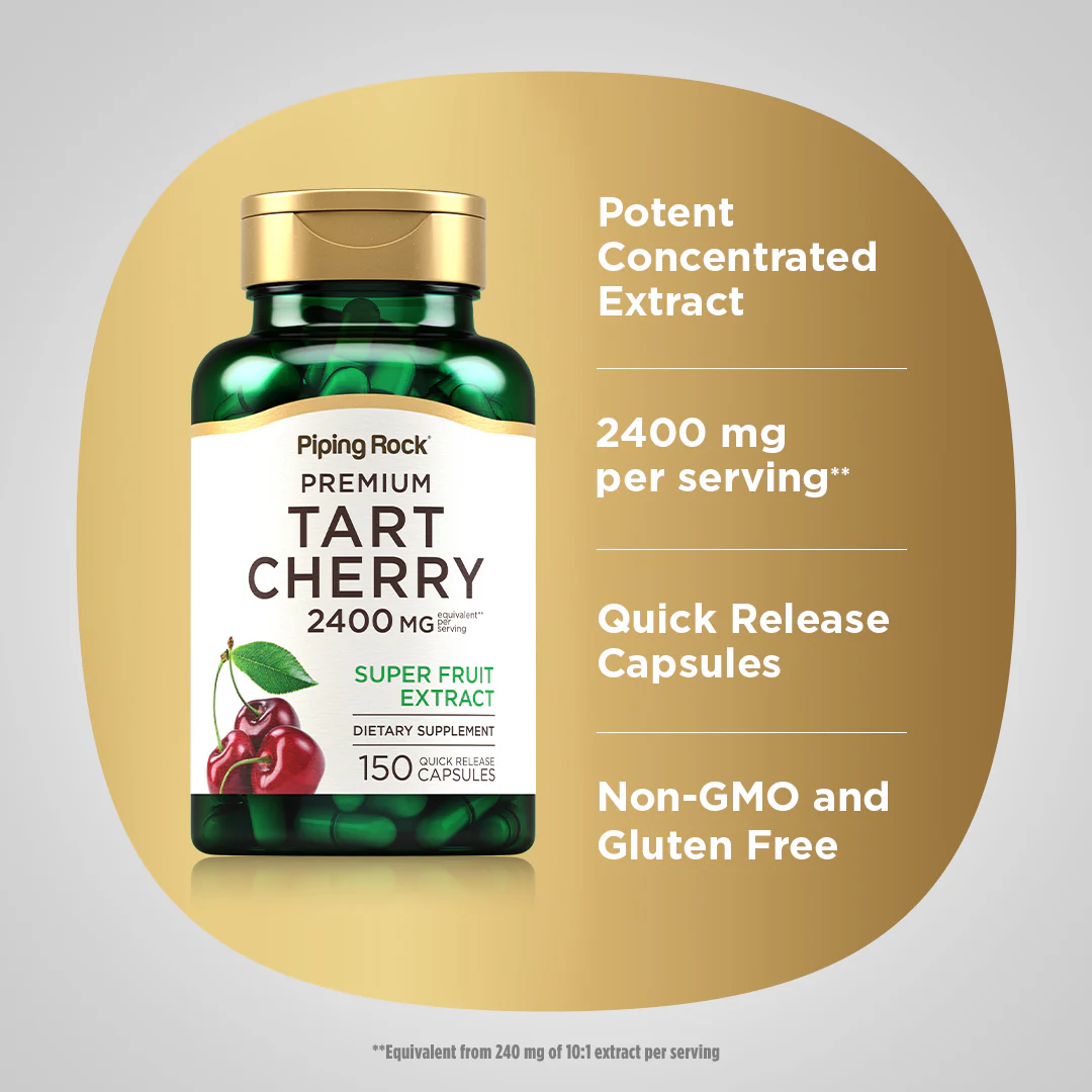 Tart Cherry, 2400 mg (per serving), 150 Quick Release Capsules - Image 4