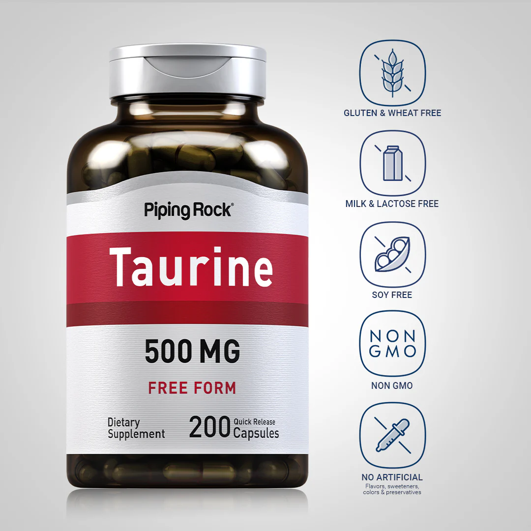 Taurine, 500 mg, 200 Quick Release Capsules, 2  Bottles - Image 5