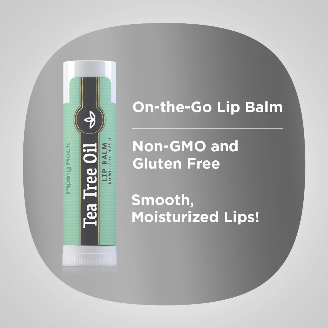 Tea Tree Oil Lip Balm, 0.15 oz (4 g) Tube - Image 3