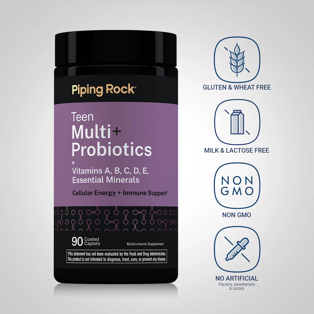 Teen Multi + Probiotics, 90 Coated Caplets, 2  Bottles - Image 4