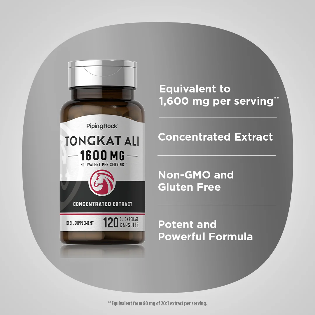 Tongkat Ali Long Jack, 1600 mg (per serving), 120 Quick Release Capsules - Image 4