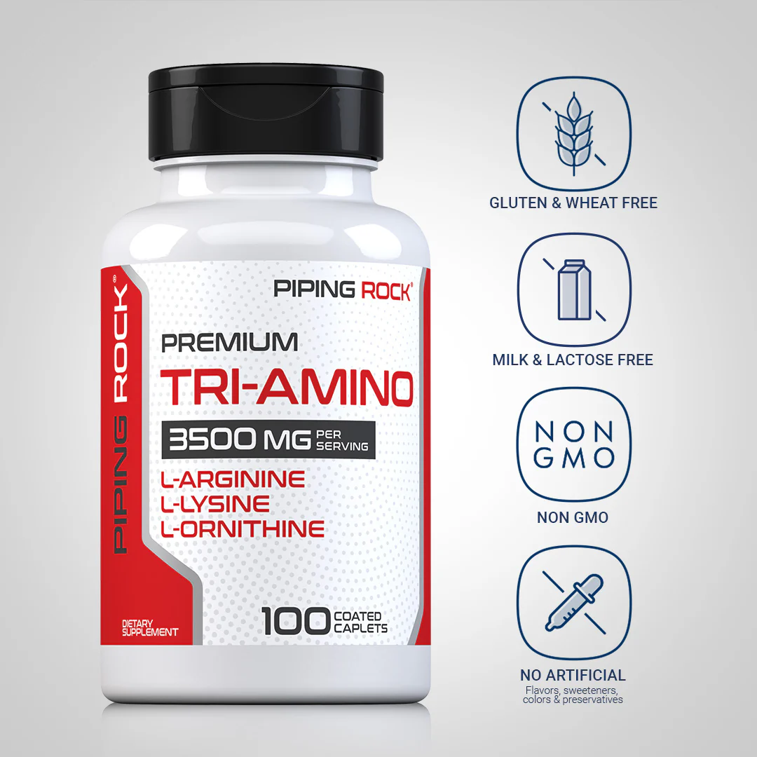 Tri Amino L-Arginine L-Ornithine L-Lysine, 100 Coated Caplets - Image 5