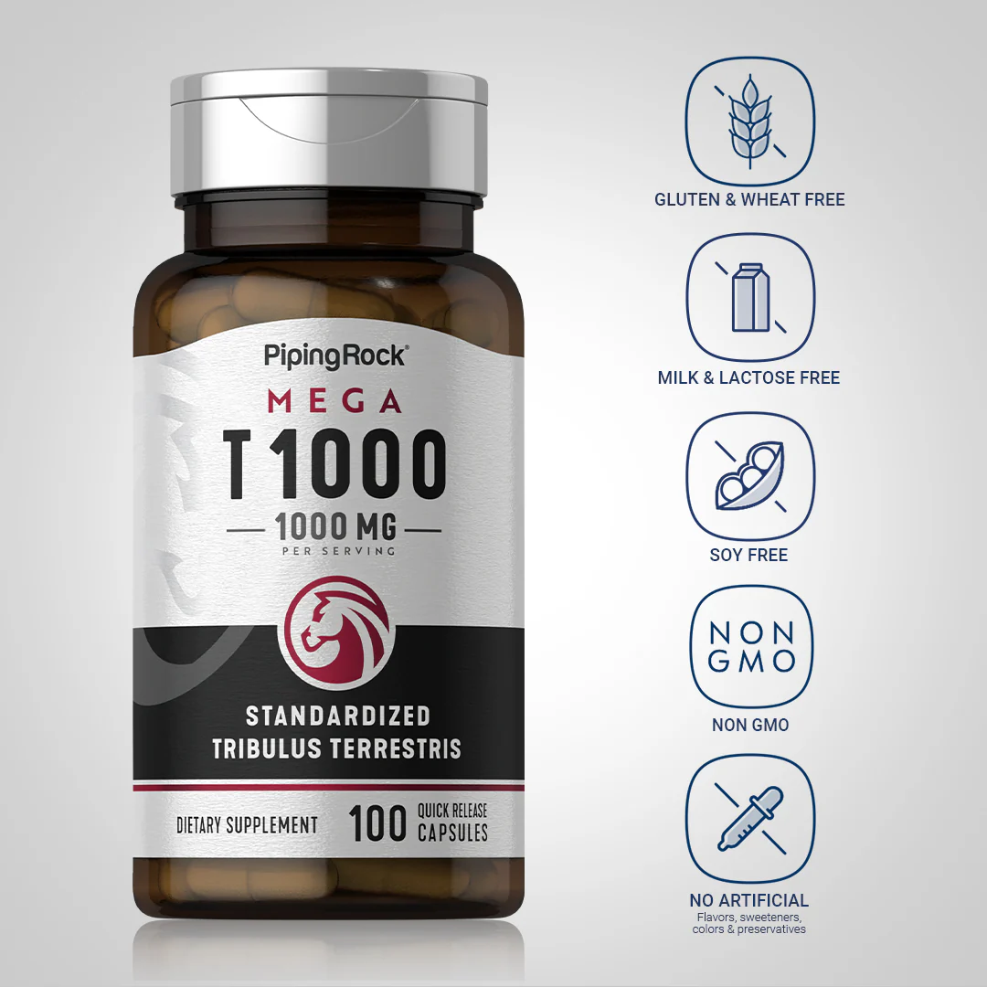 Tribulus Mega, 1000 mg (per serving), 100 Quick Release Capsules - Image 5