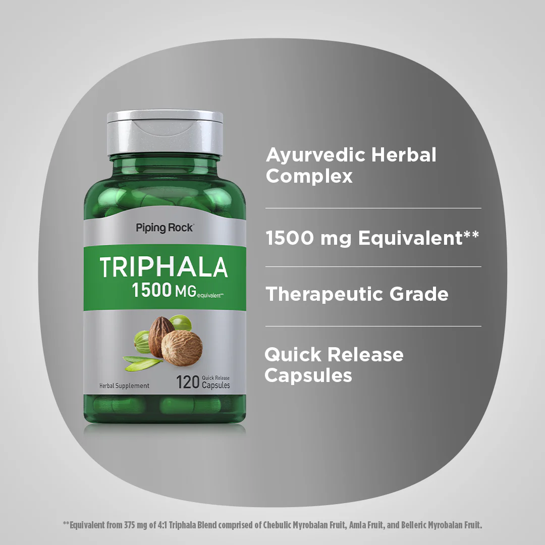 Triphala, 1500 mg, 120 Quick Release Capsules - Image 3