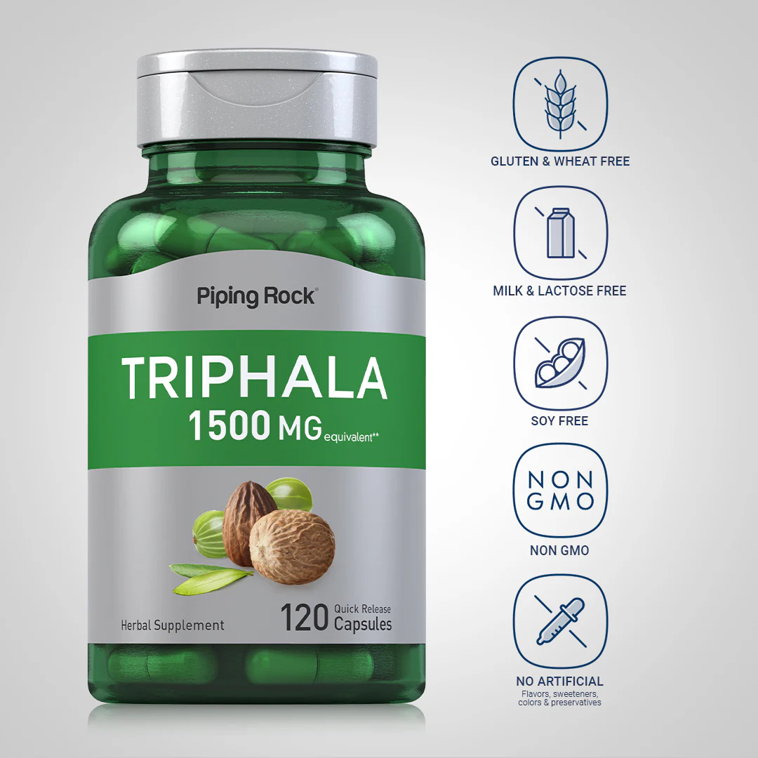 Triphala, 1500 mg, 120 Quick Release Capsules - Image 4
