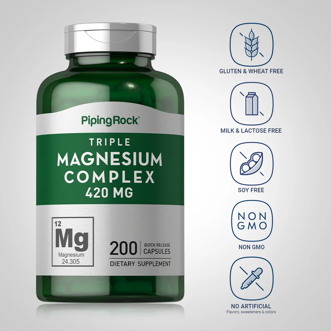 Triple Magnesium Complex, 420 mg, 200 Quick Release Capsules - Image 5