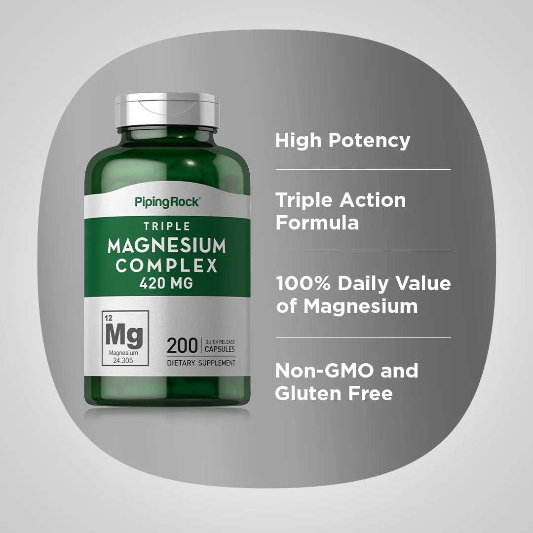 Triple Magnesium Complex, 420 mg, 200 Quick Release Capsules, 2  Bottles - Image 4