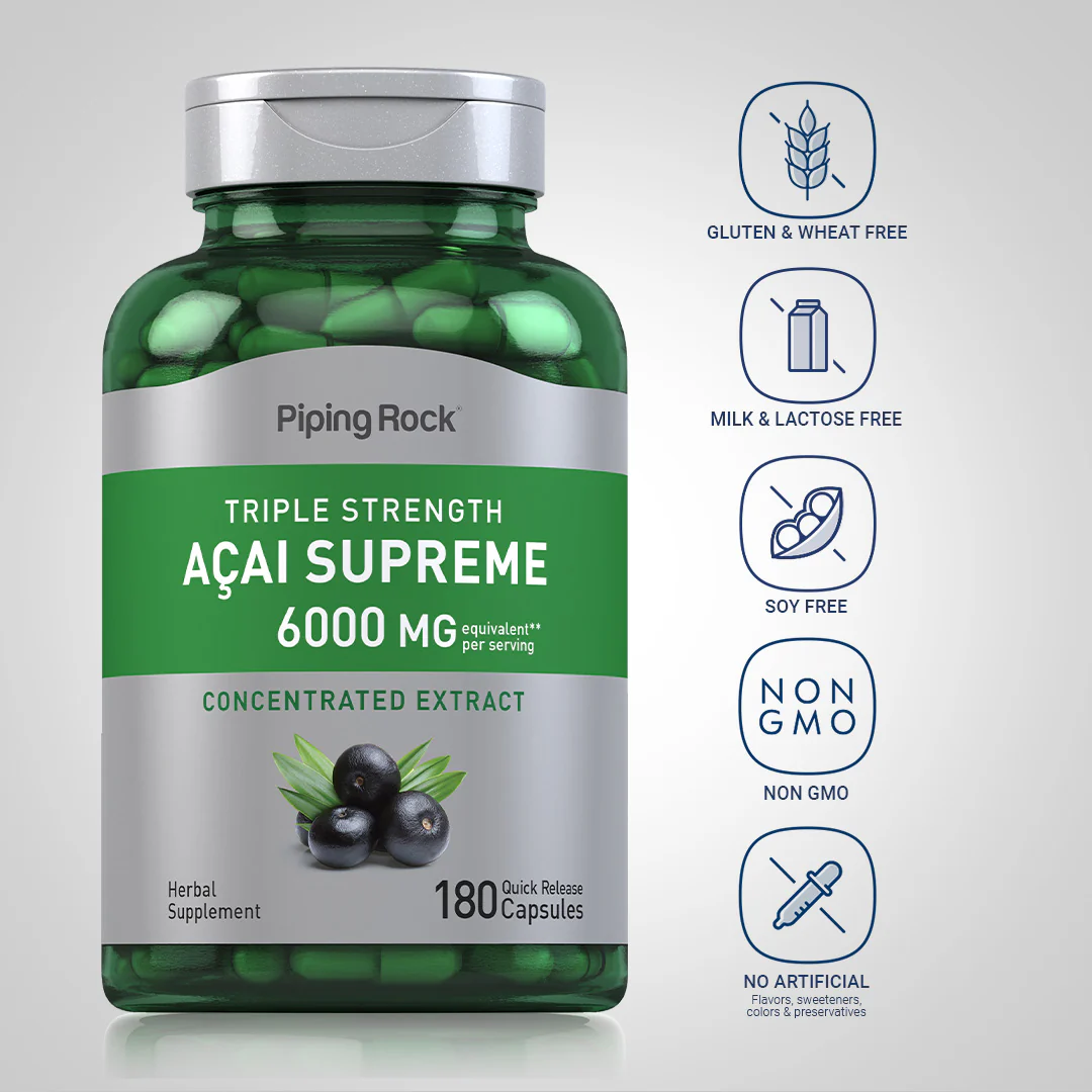 Triple Strength Acai Supreme, 6000 mg (per serving), 180 Quick Release Capsules, 2  Bottles - Image 5