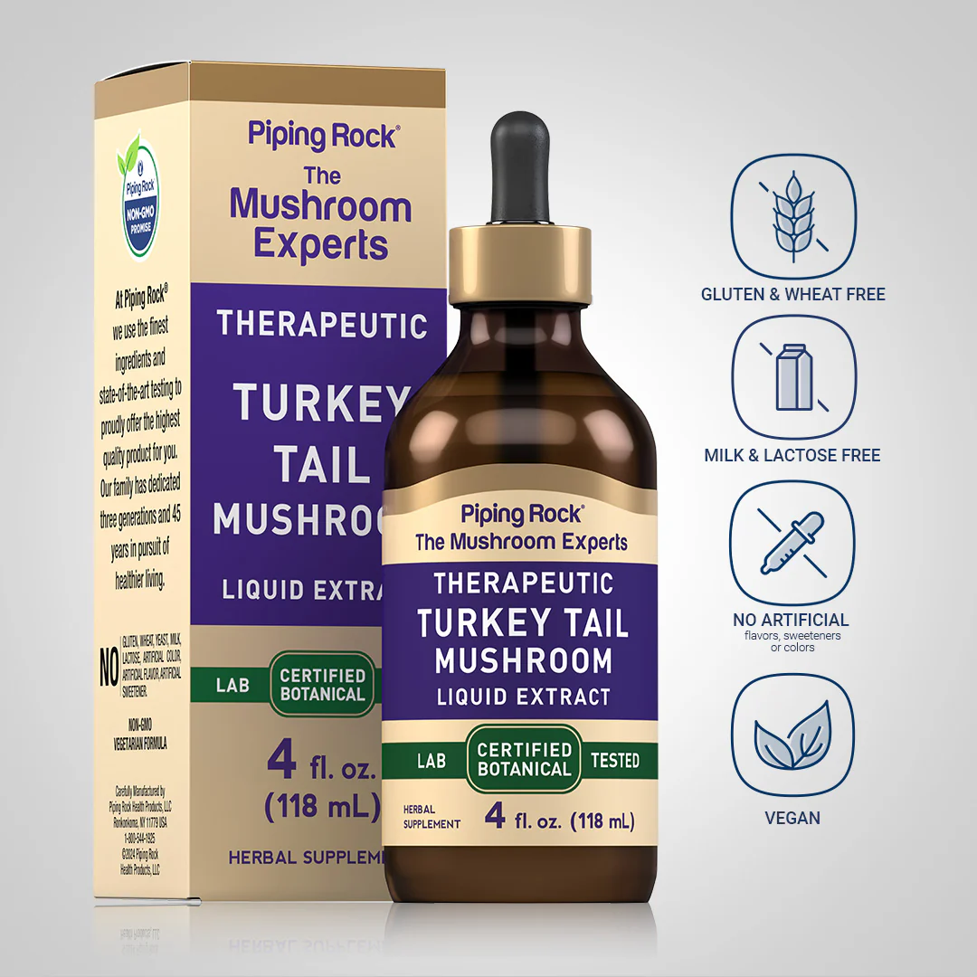 Turkey Tail Mushroom Liquid Extract, 4 fl oz (118 mL) Dropper Bottle, 2  Dropper Bottles - Image 4