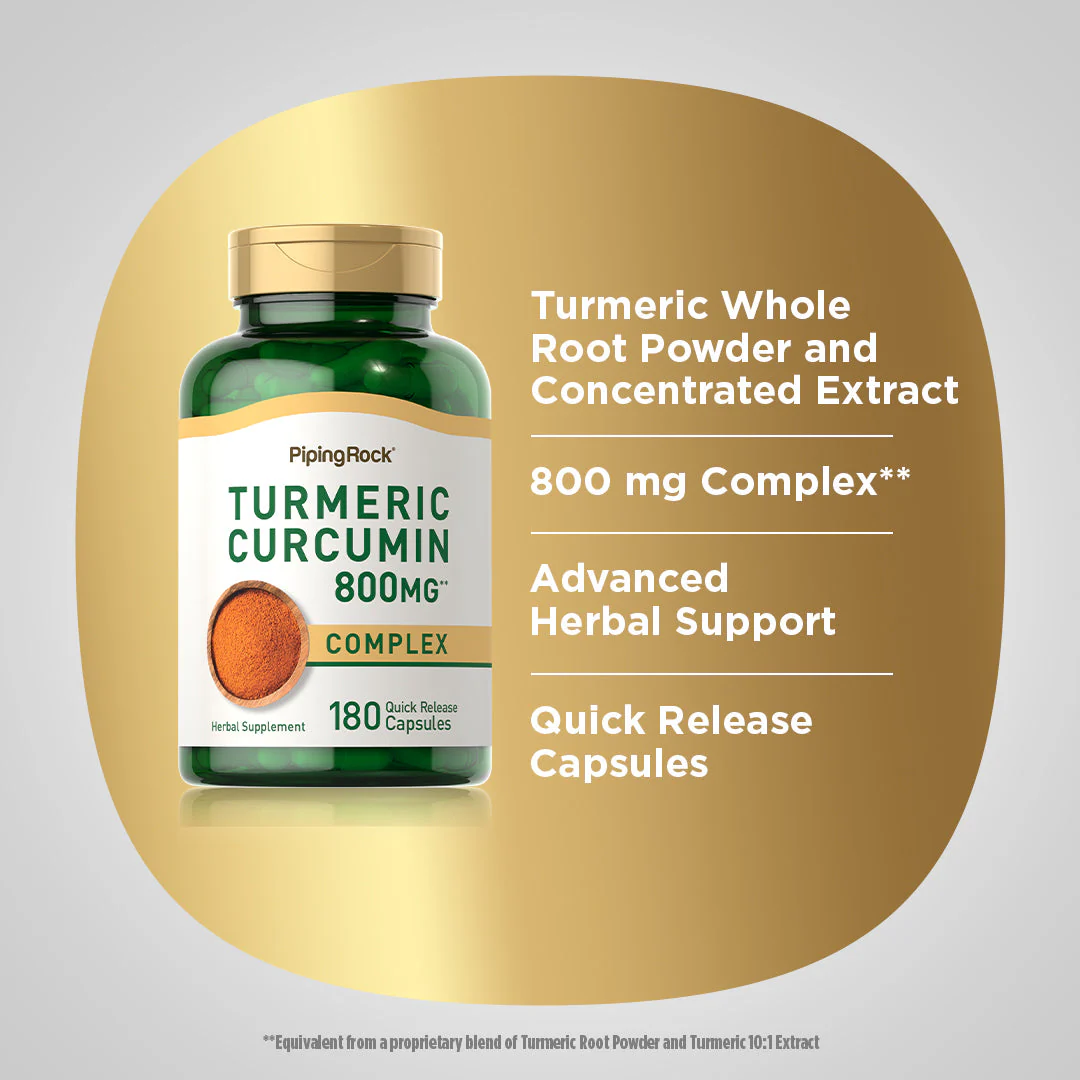Turmeric Curcumin Complex, 800 mg, 180 Quick Release Capsules - Image 4