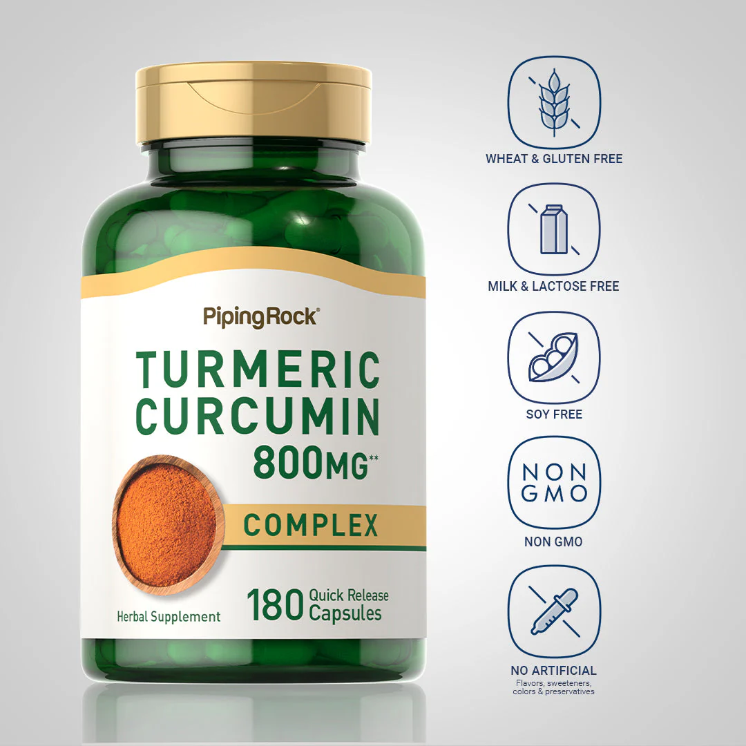 Turmeric Curcumin Complex, 800 mg, 180 Quick Release Capsules, 2  Bottles - Image 5