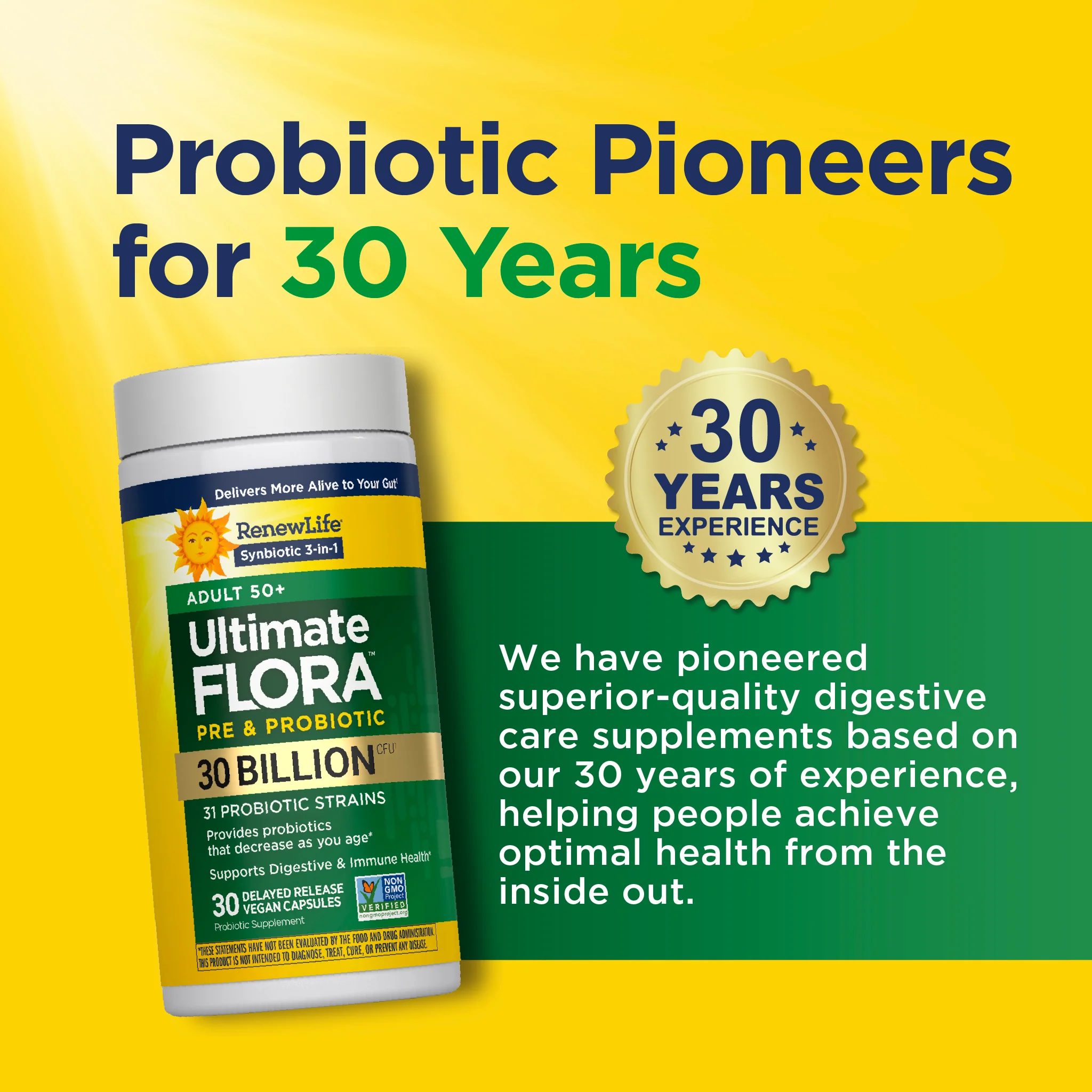 Ultimate Flora 50+ Probiotic 30 Billion, 30 Delayed Release Vegan Caps - Image 7