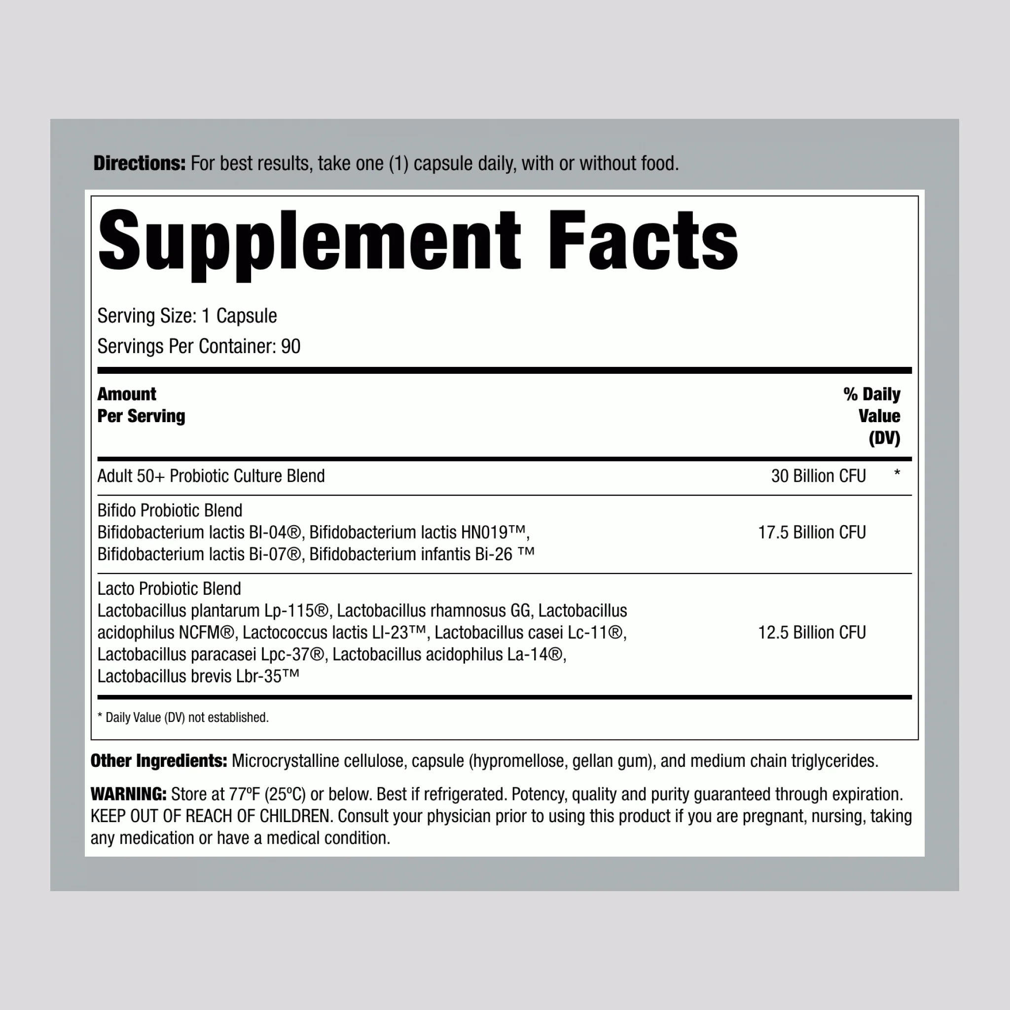 Ultimate Flora 50+ Probiotic 30 Billion, 90 Delayed Release Vegan Caps - Image 2