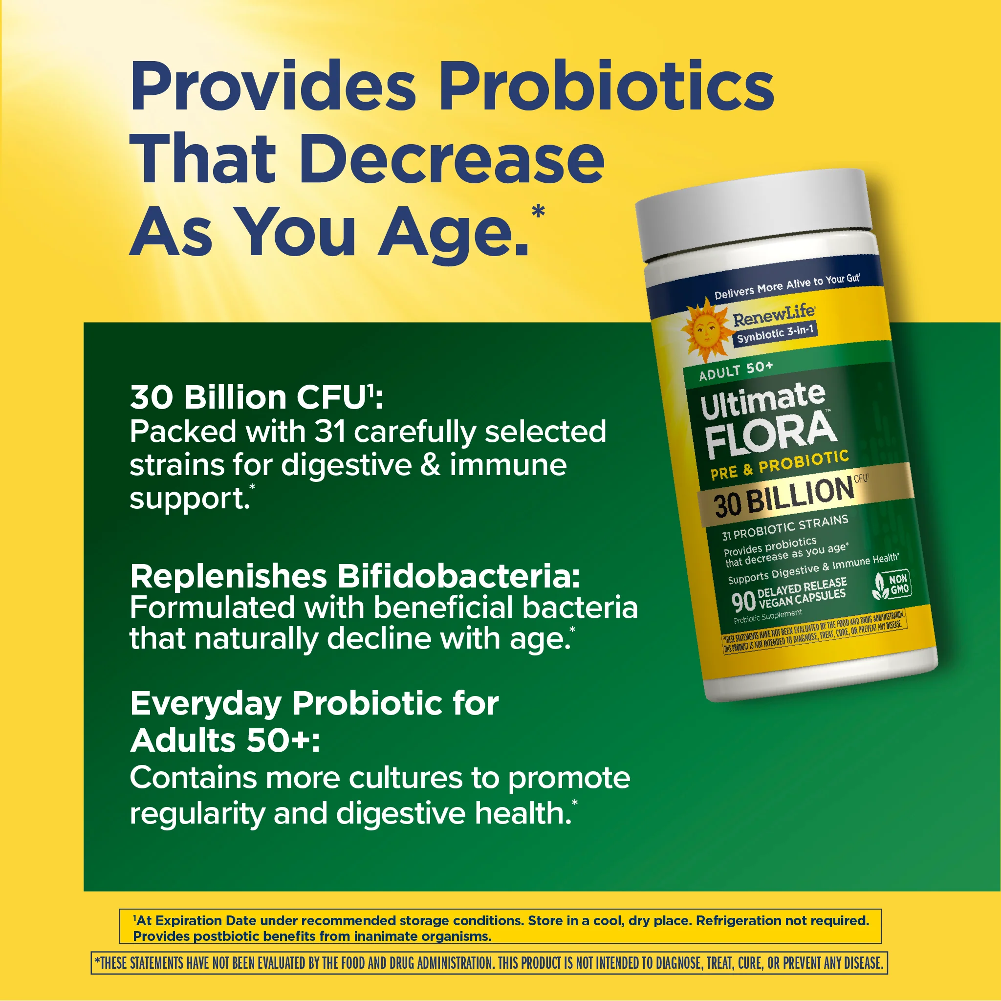 Ultimate Flora 50+ Probiotic 30 Billion, 90 Delayed Release Vegan Caps - Image 6